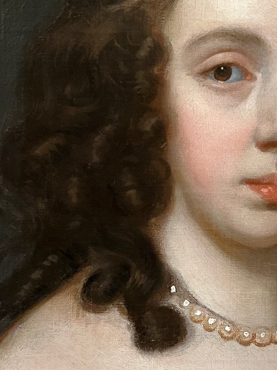 Portrait Anglais d'Une Femme Noble Du XVIIe Siècle Vers 1655 - Par John Hayls ( 1600-1679)-photo-3