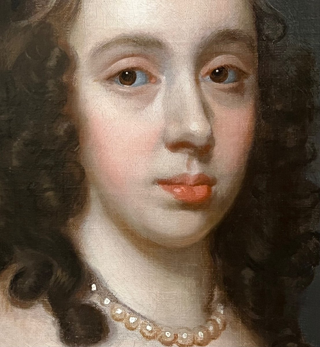 Portrait Anglais d'Une Femme Noble Du XVIIe Siècle Vers 1655 - Par John Hayls ( 1600-1679)-photo-4