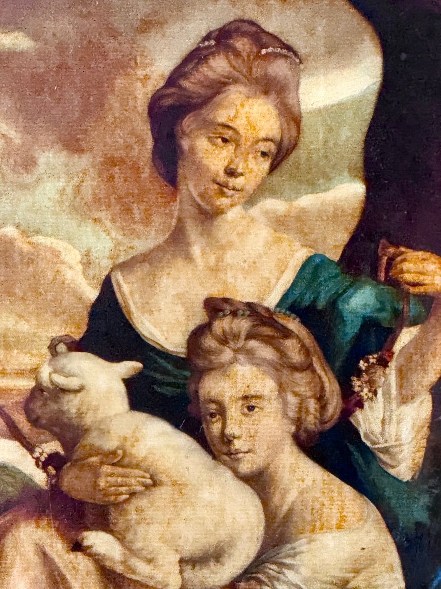 Countess Spencer And Lady Georgiana And The Bradshaw Sisters - A Pair Of Mezzotints -photo-1