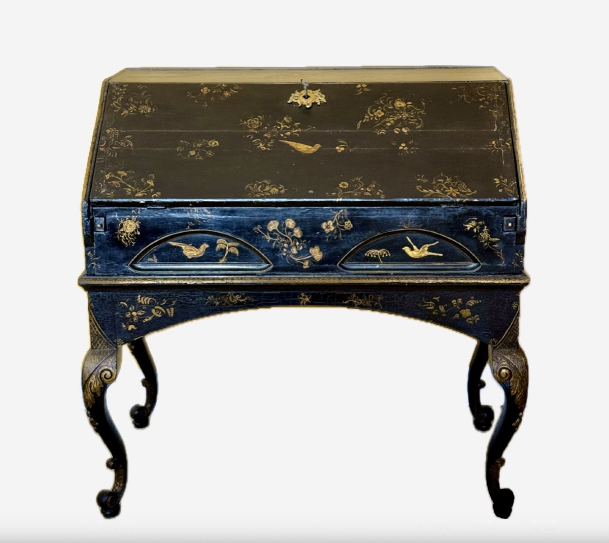 Rare Early 18th Century Chinese Black Lacquer Export Desk