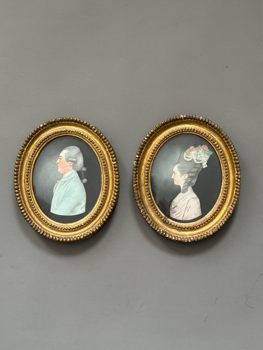 JAMES SHARPLES (1751-1811) - PORTRAIT D'UNE DAME ET D'UN GENTLEMAN-photo-3