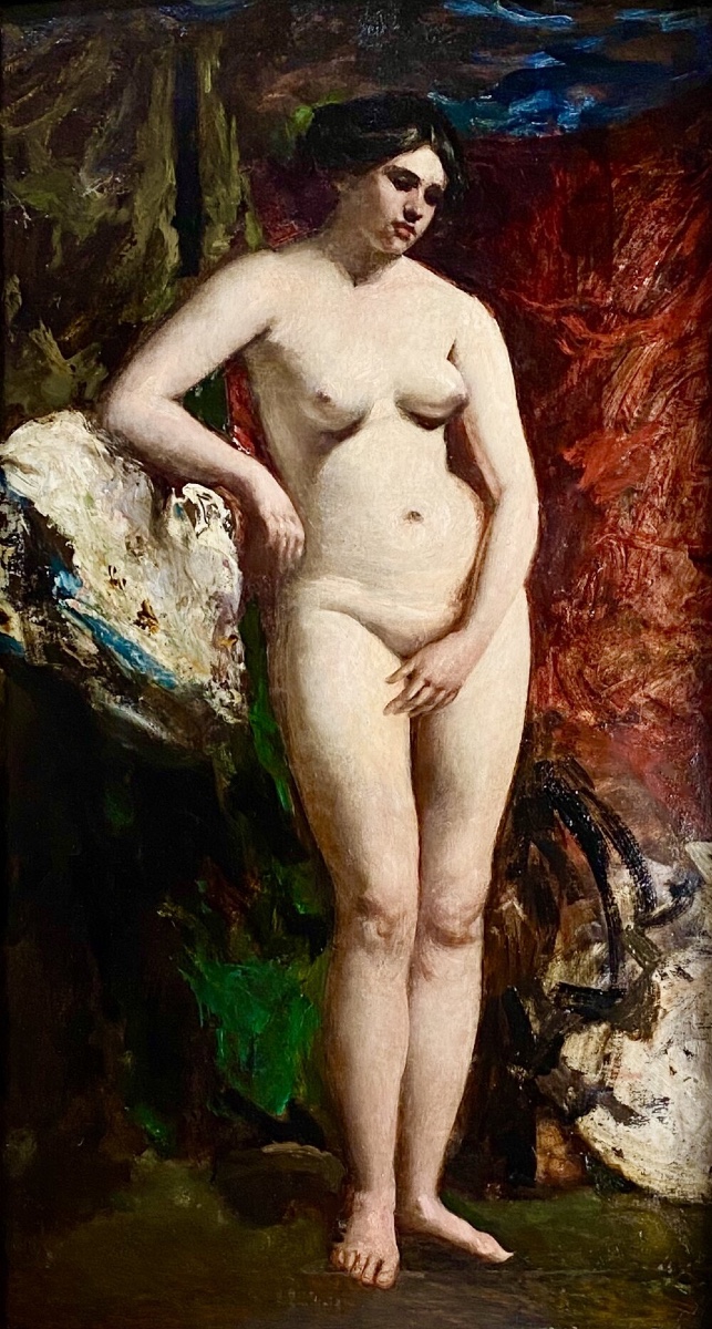 Nu Féminin Debout Avec Drapage - Huile Sur Panneau Par William Etty Royale Académie-photo-2