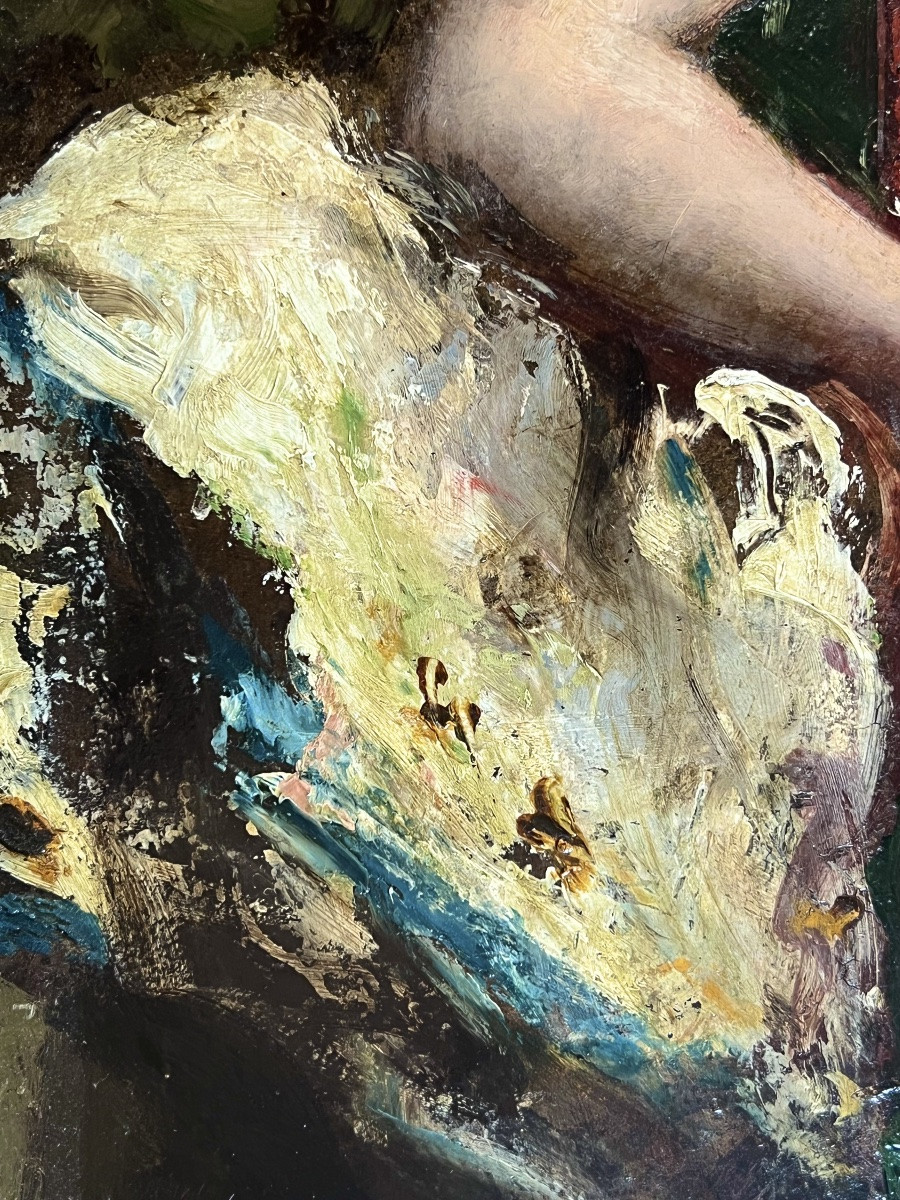 Nu Féminin Debout Avec Drapage - Huile Sur Panneau Par William Etty Royale Académie-photo-1