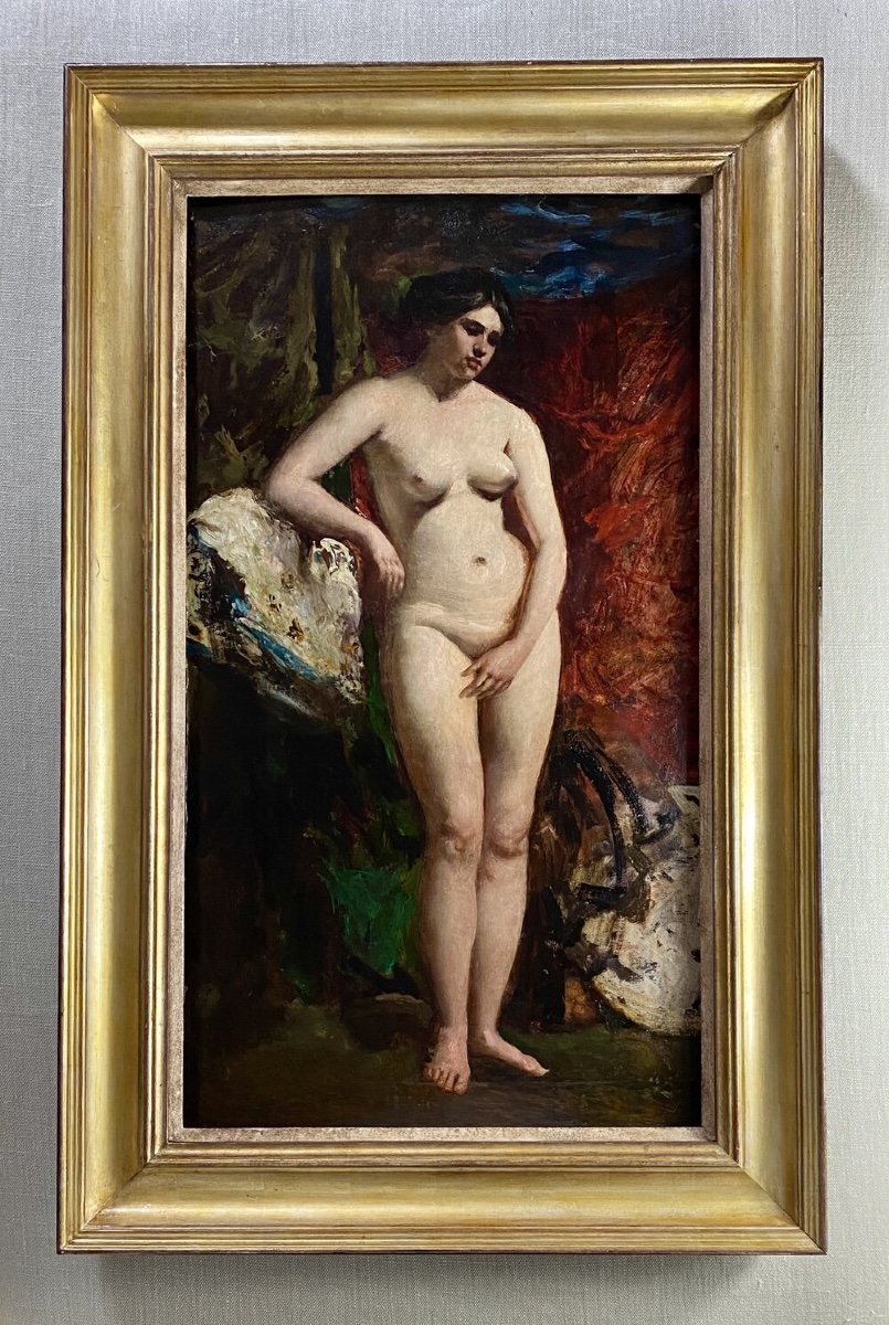 Nu Féminin Debout Avec Drapage - Huile Sur Panneau Par William Etty Royale Académie-photo-5