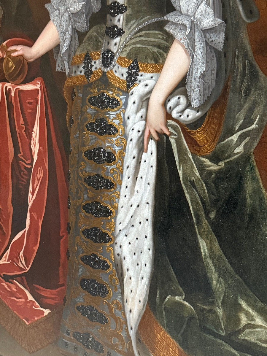 Portrait Of Queen Mary Ii, Workshop Of Sir Godfrey Kneller (1646-1723)-photo-5