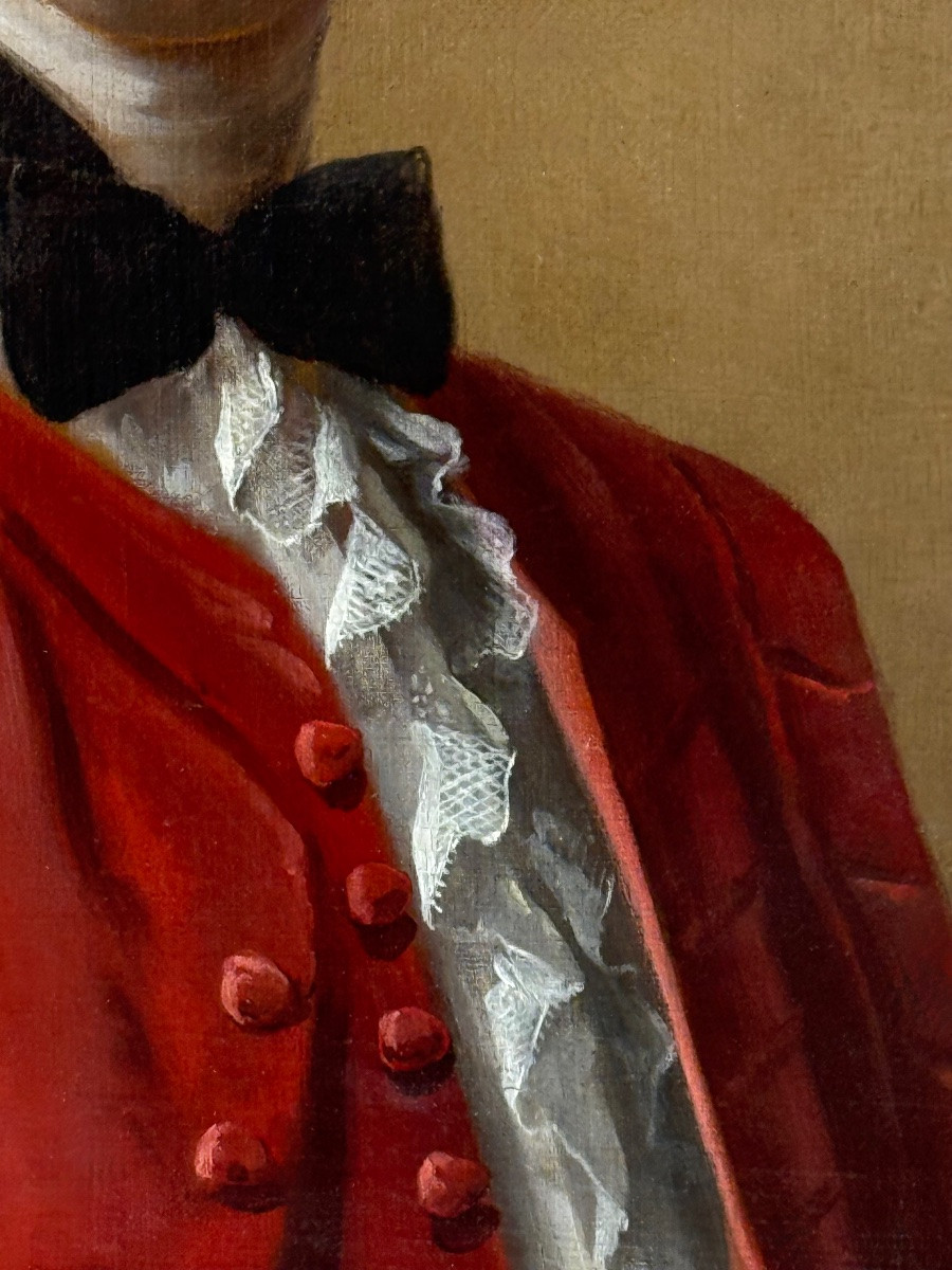 Atelier de  Jean-Baptiste van Loo (1684-1745) - Portrait d'un Homme en habit rouge -photo-5
