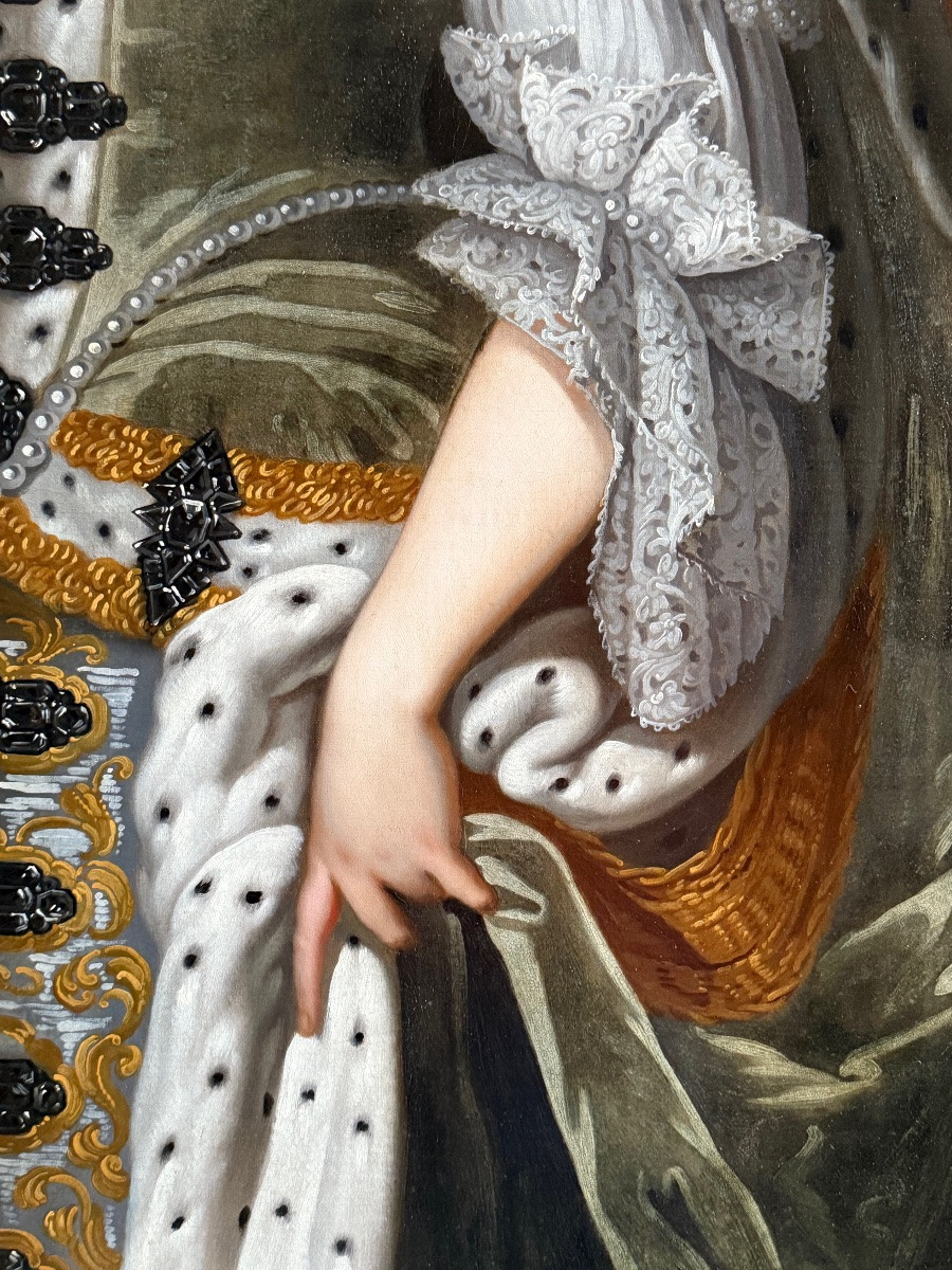 Portrait Of Queen Mary Ii, Workshop Of Sir Godfrey Kneller (1646-1723)-photo-4