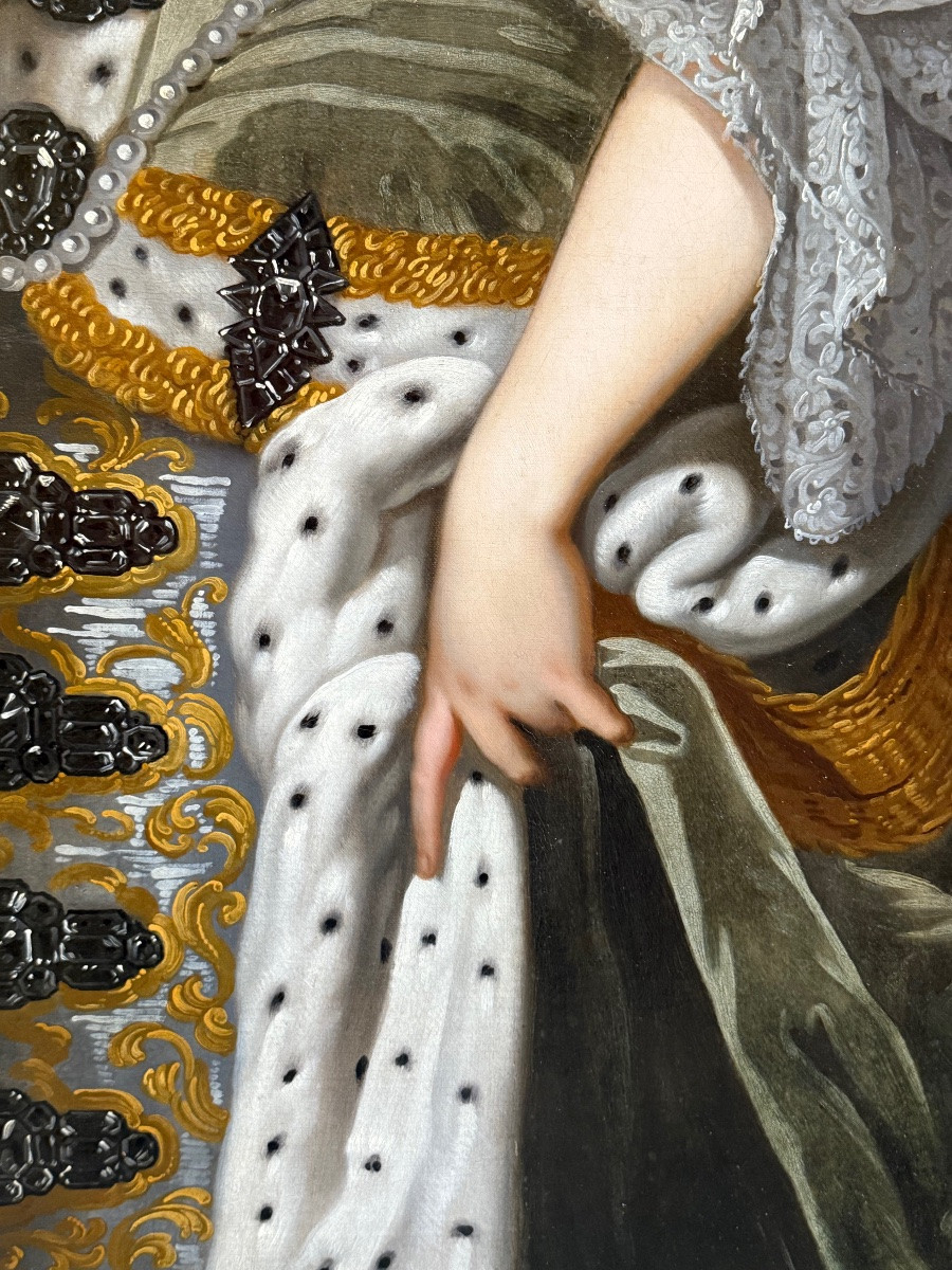 Portrait Of Queen Mary Ii, Workshop Of Sir Godfrey Kneller (1646-1723)-photo-5