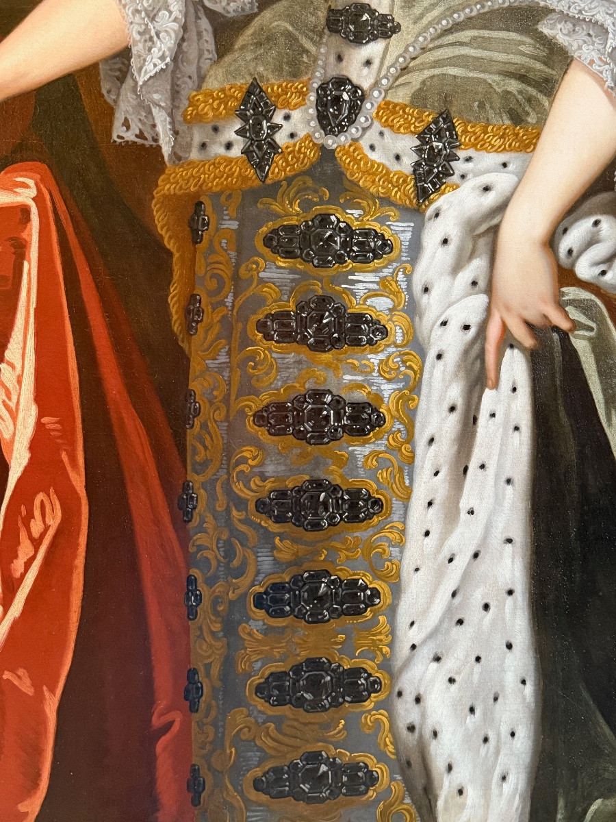Portrait Of Queen Mary Ii, Workshop Of Sir Godfrey Kneller (1646-1723)-photo-6