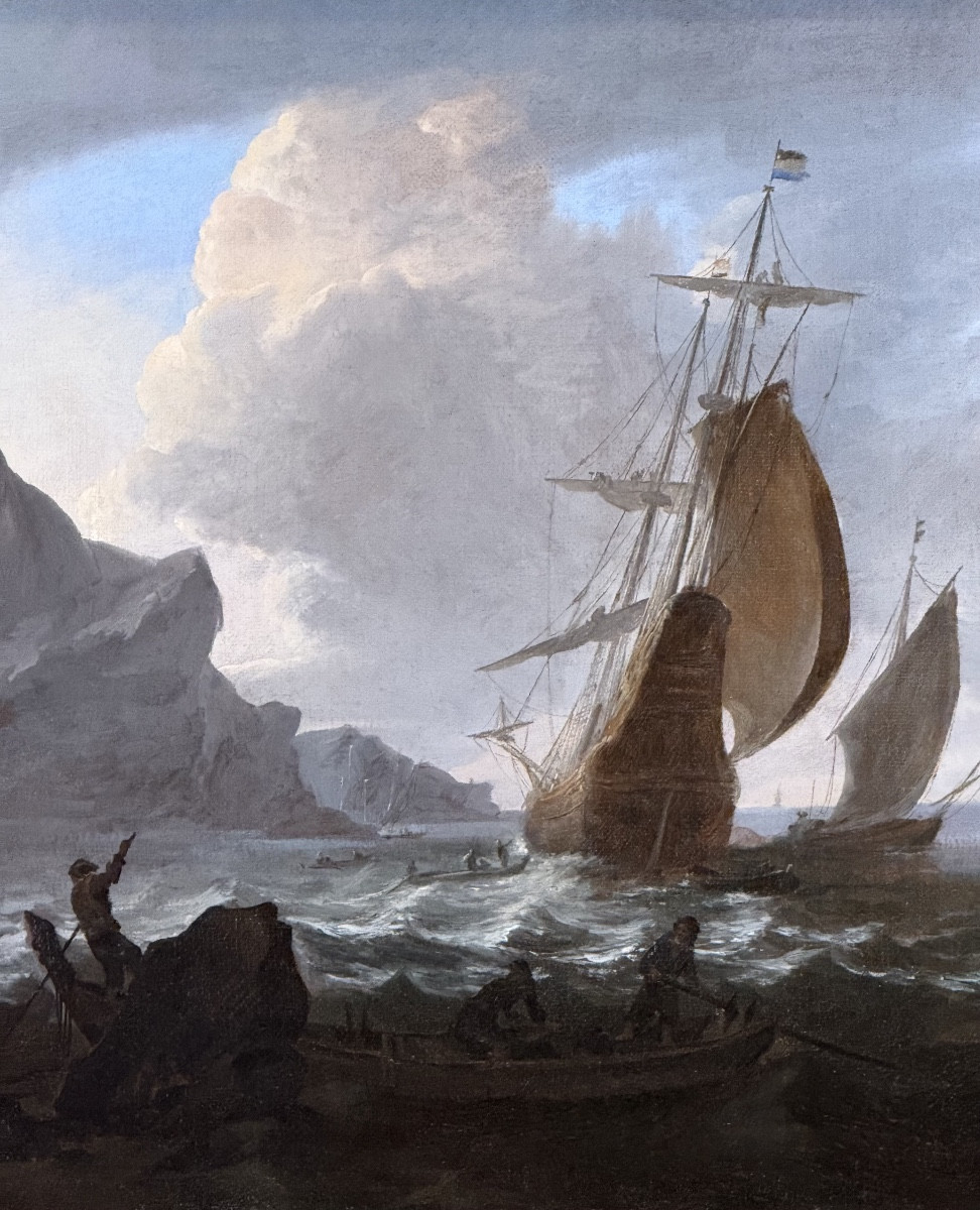 CERCLE DE BONAVENTURA PEETERS (1614-1652) - BATEAUX HOLLANDAIS DANS LA TEMPÊTE-photo-3