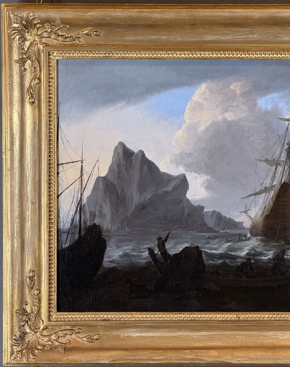 CERCLE DE BONAVENTURA PEETERS (1614-1652) - BATEAUX HOLLANDAIS DANS LA TEMPÊTE-photo-1