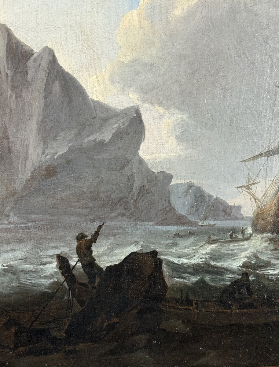 CERCLE DE BONAVENTURA PEETERS (1614-1652) - BATEAUX HOLLANDAIS DANS LA TEMPÊTE-photo-2