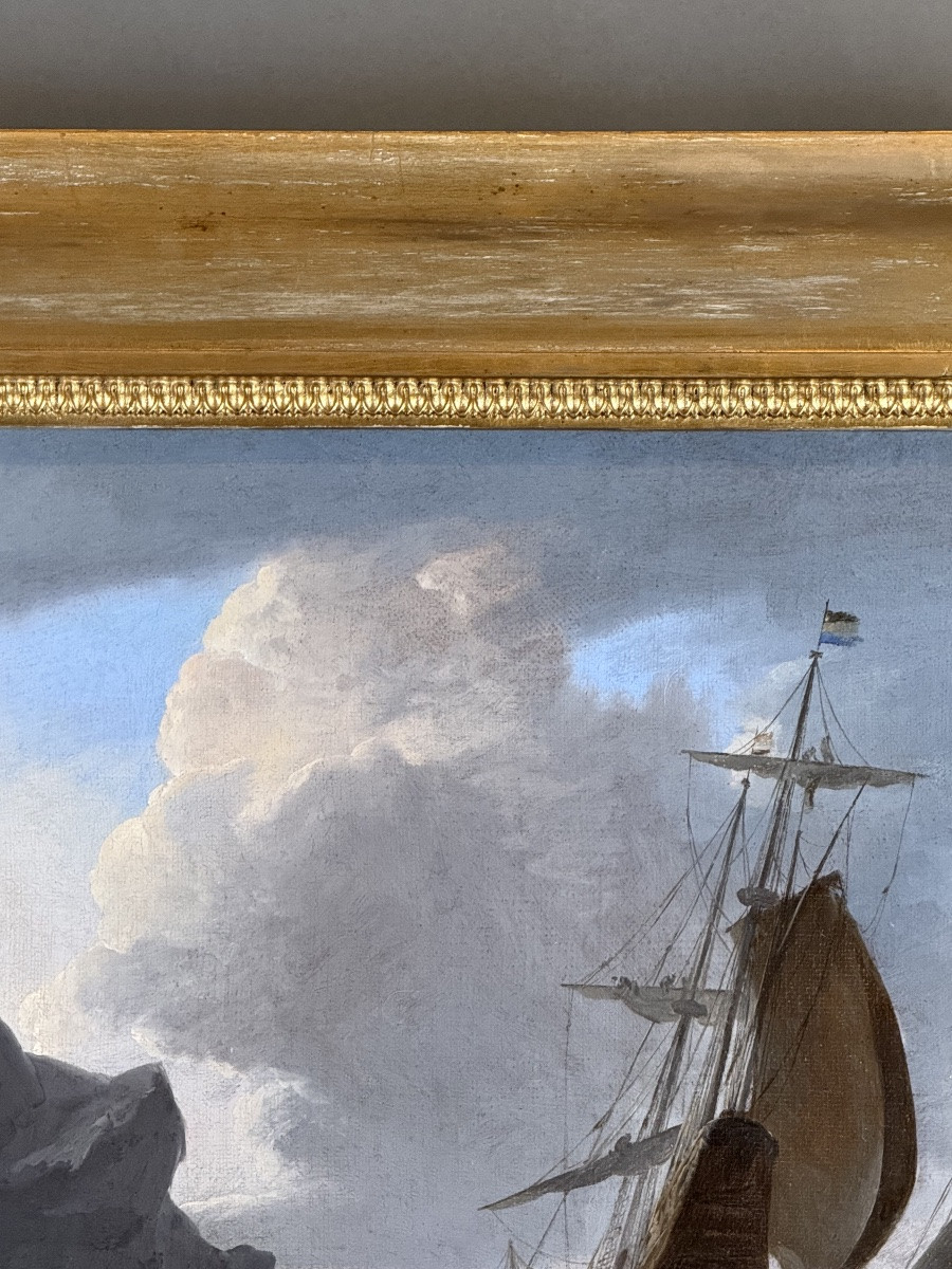 CERCLE DE BONAVENTURA PEETERS (1614-1652) - BATEAUX HOLLANDAIS DANS LA TEMPÊTE-photo-5