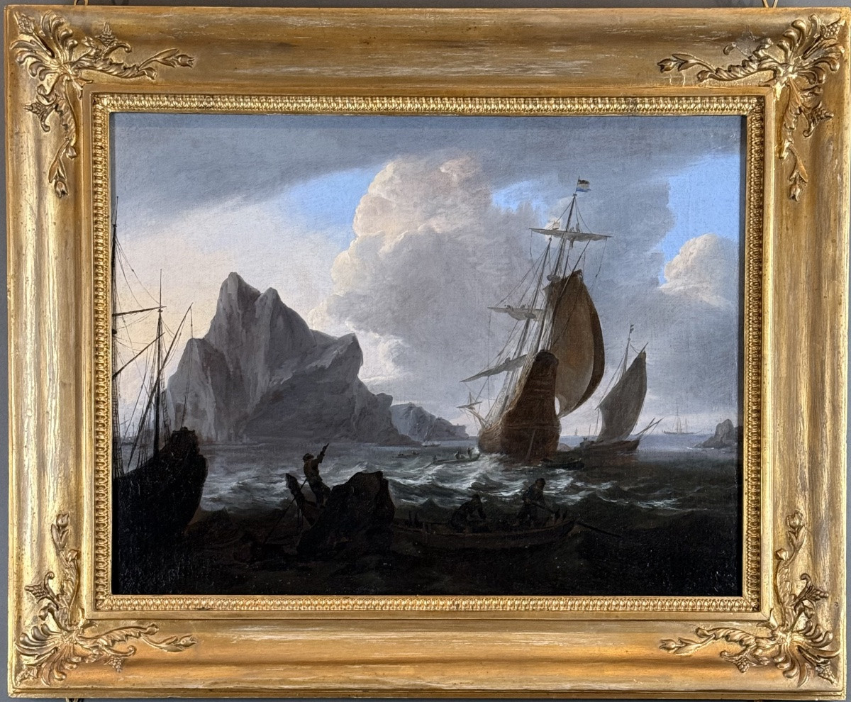 CERCLE DE BONAVENTURA PEETERS (1614-1652) - BATEAUX HOLLANDAIS DANS LA TEMPÊTE-photo-6