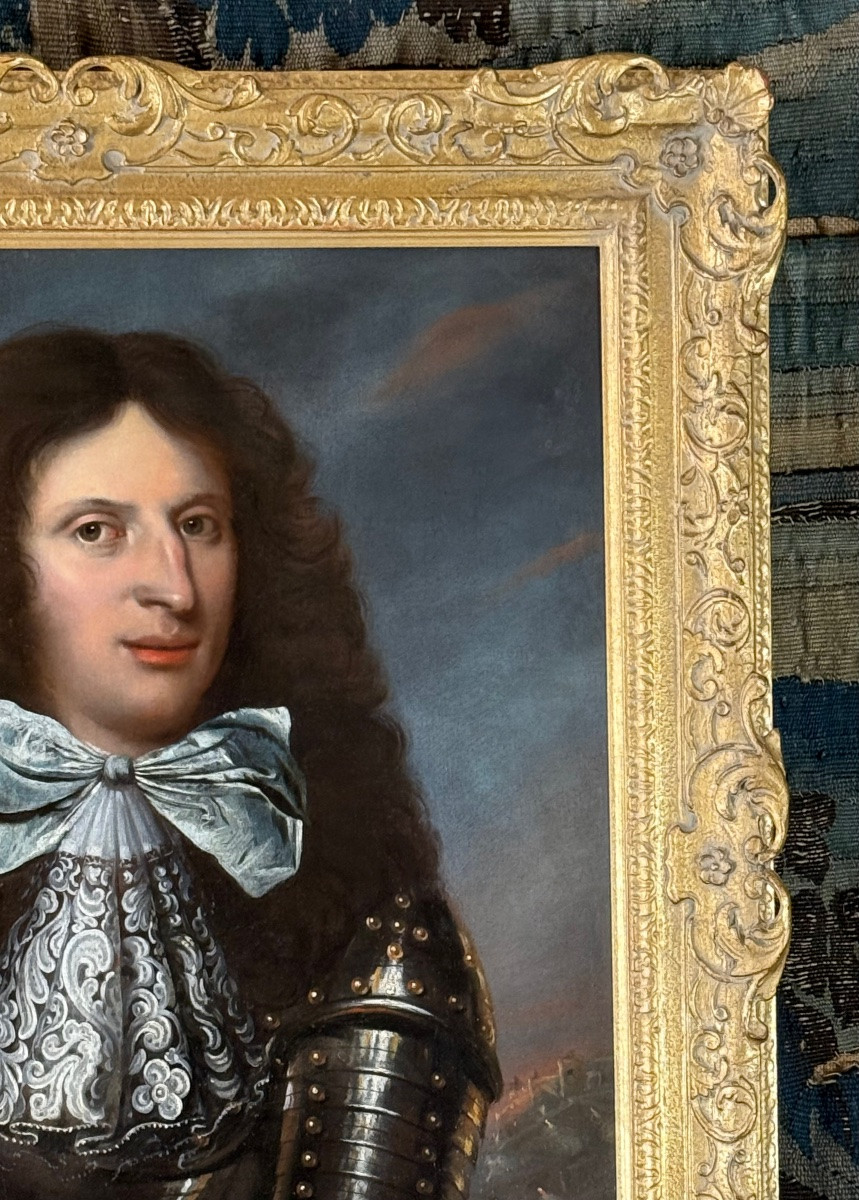 LE ROI GUILLAUME III EN ARMURE, UNE BATAILLE AU LOIN - ÉCOLE FRANÇAISE VERS 1680.-photo-4