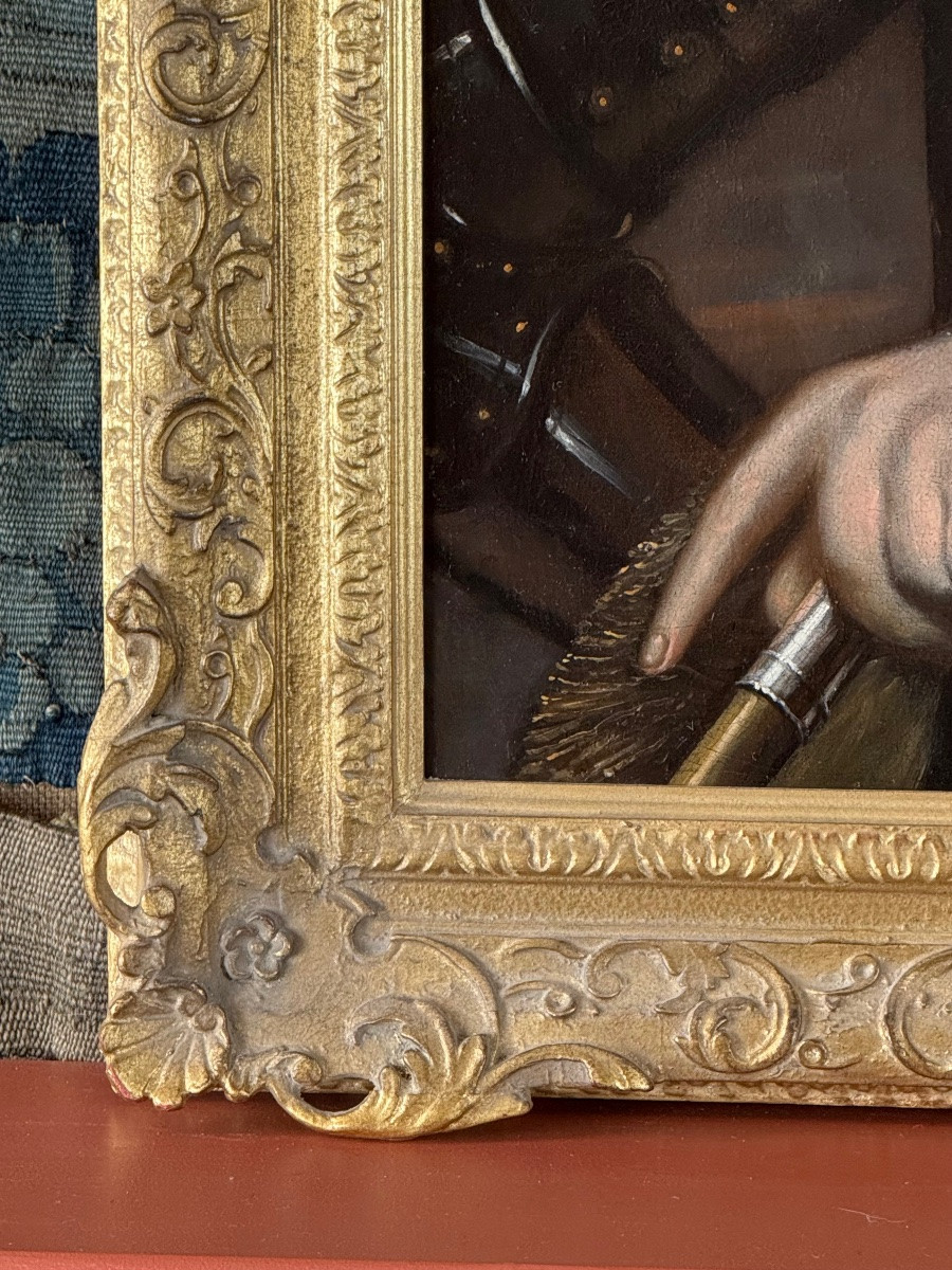 LE ROI GUILLAUME III EN ARMURE, UNE BATAILLE AU LOIN - ÉCOLE FRANÇAISE VERS 1680.-photo-6