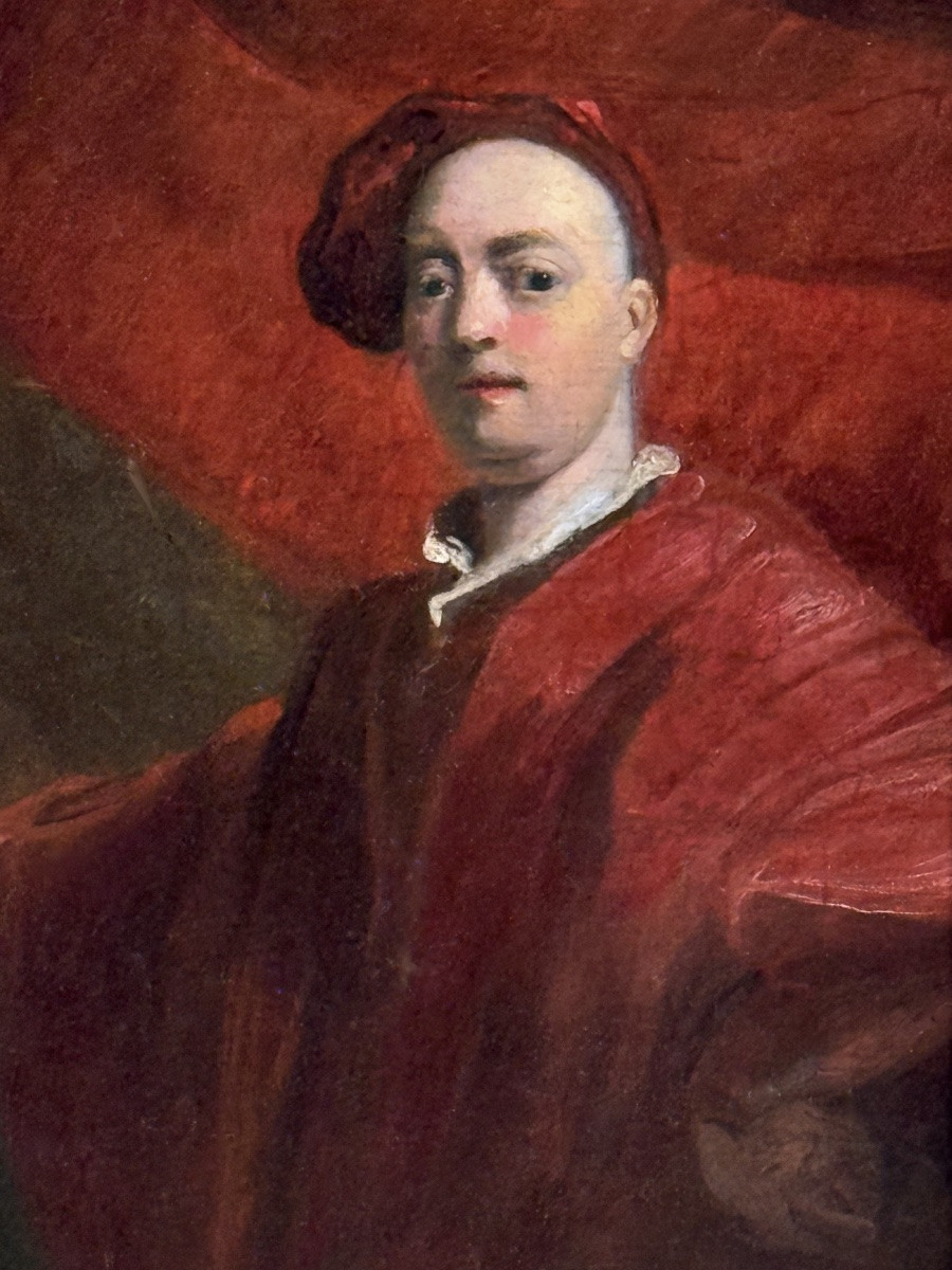 Portrait Of Alexander Van Aken (1701-1757), Oil On Panel, English, 18th Century-photo-2