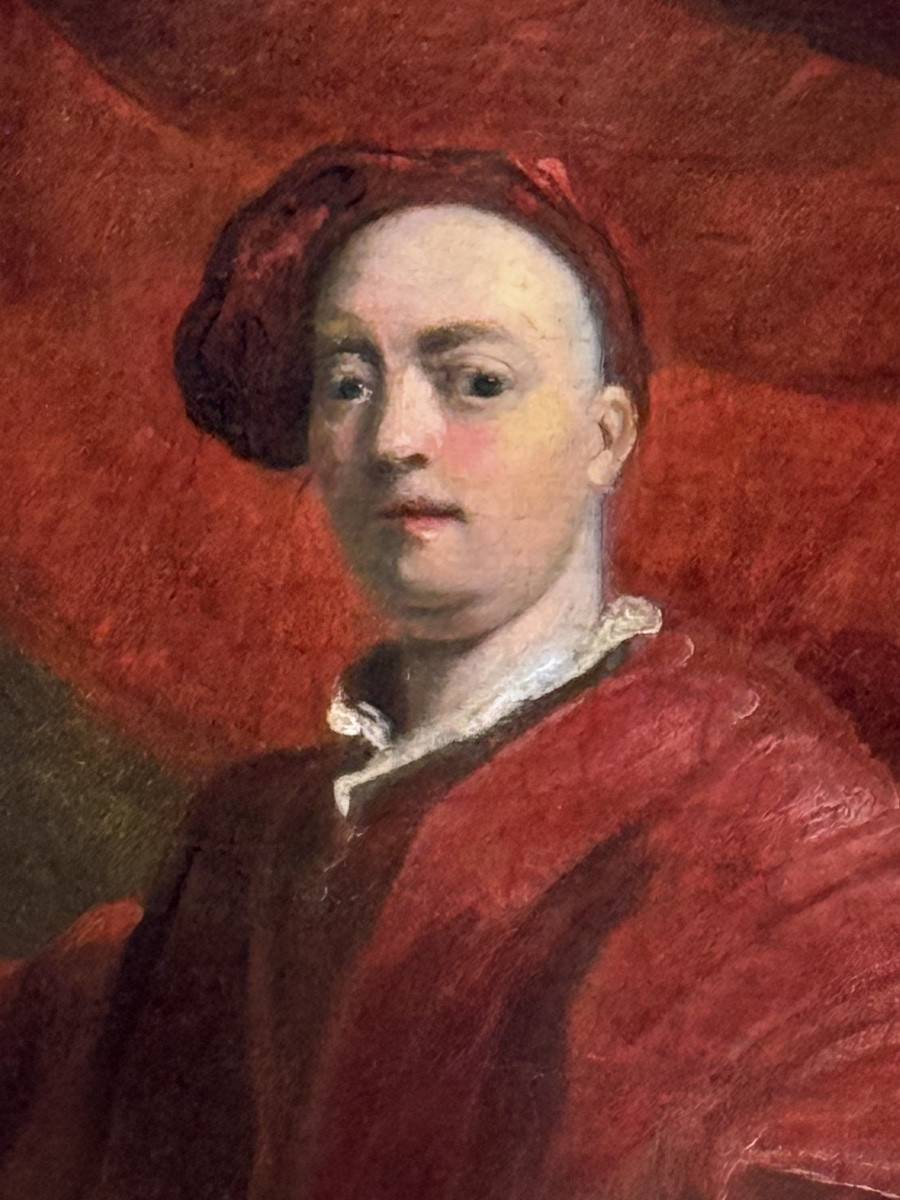 Portrait Of Alexander Van Aken (1701-1757), Oil On Panel, English, 18th Century-photo-4