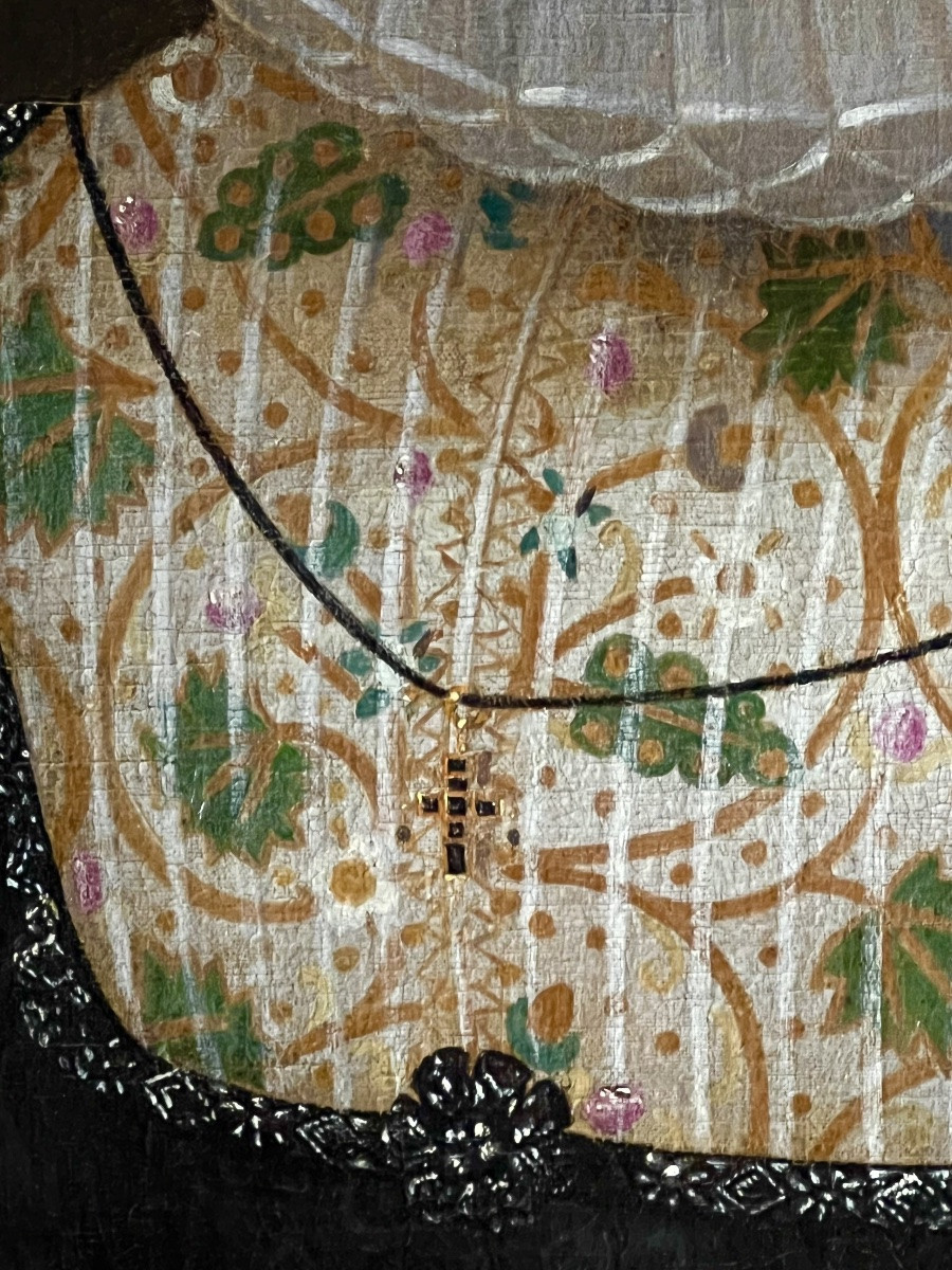 17th Century English School - Portrait Of A Lady Dated 1624.-photo-2