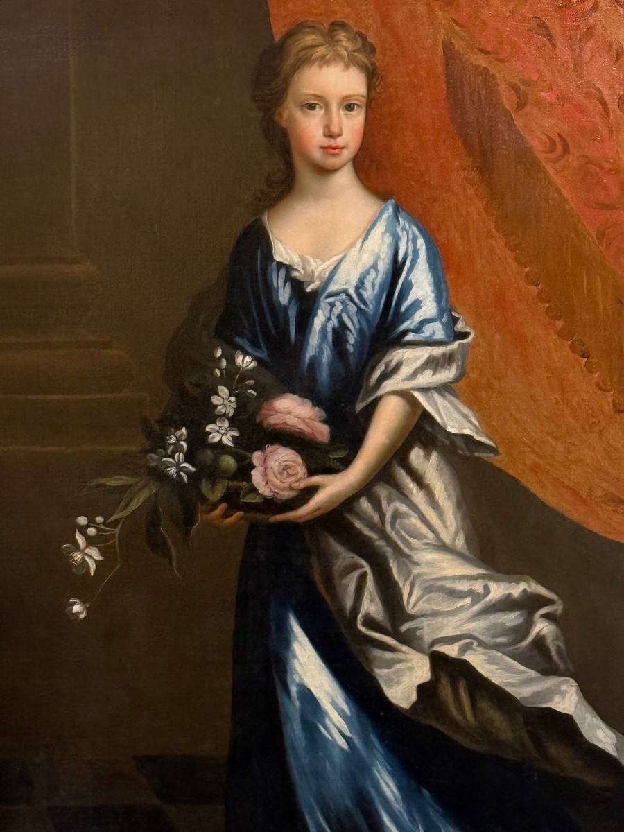 Robert Byng's Circle (1666-1720) - Portrait Of A Young Woman Circa 1700-photo-2