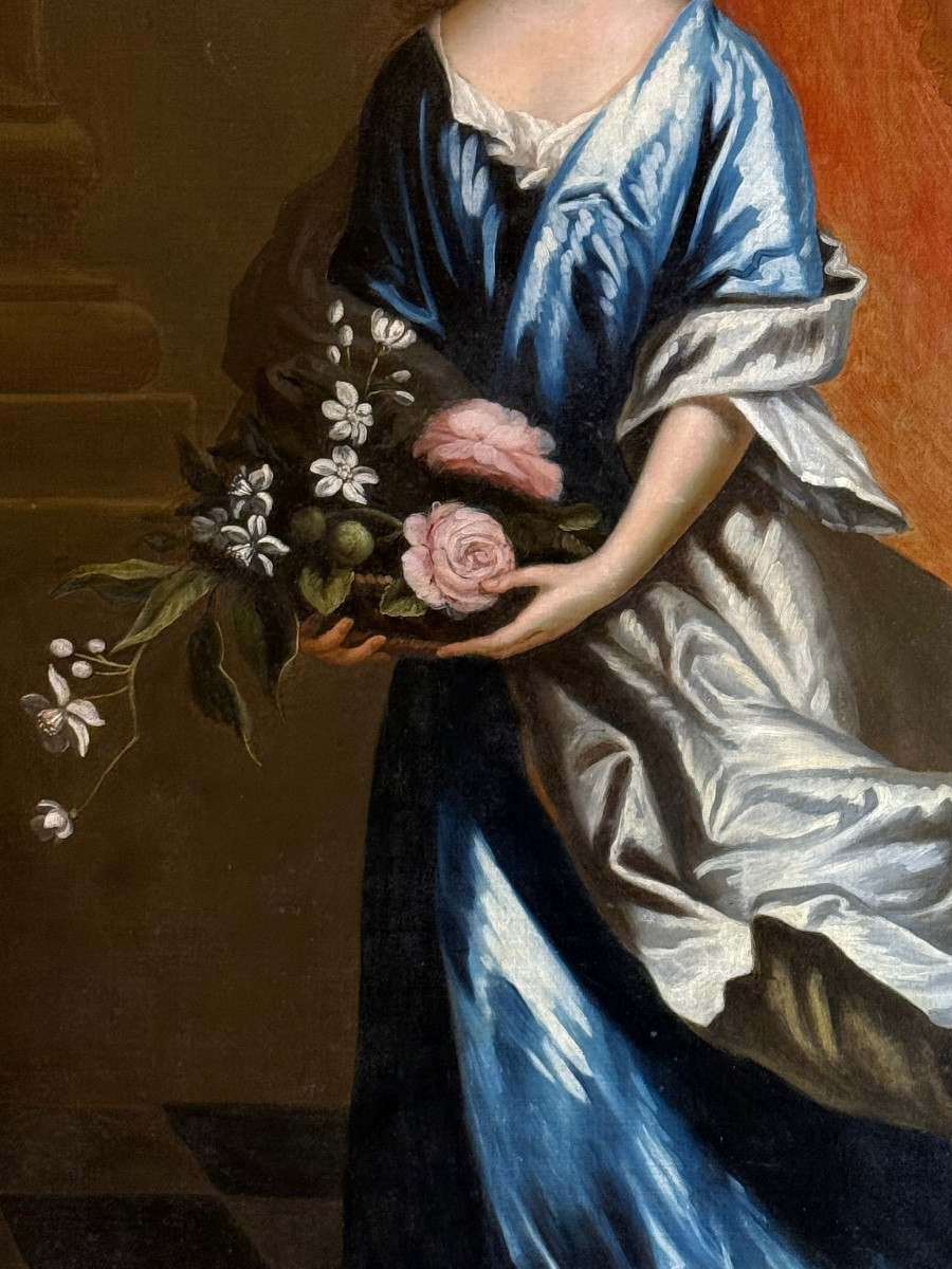 Robert Byng's Circle (1666-1720) - Portrait Of A Young Woman Circa 1700-photo-3