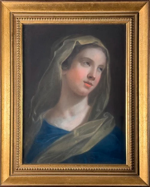 Pastel Painting Of The Virgin Mary, Roman School Of The 18th Century - Circle Of Benedetto Luti-photo-2