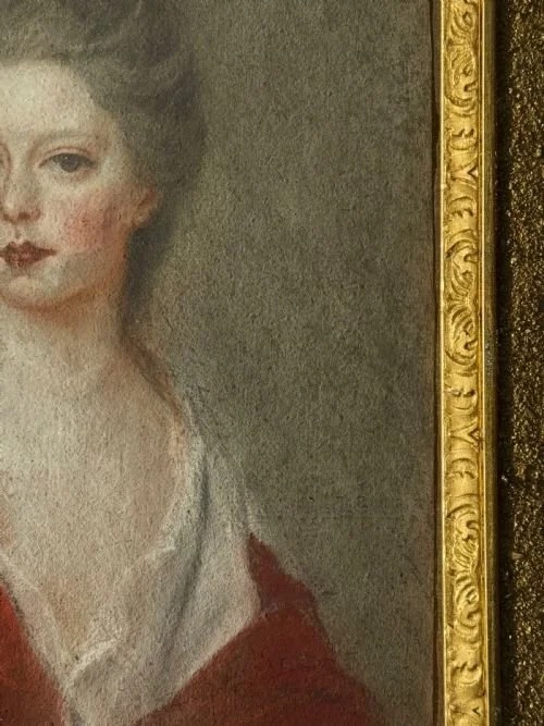 HENRIETTA DE BEAULIEU DERING JOHNSTON (1674-1729) - PORTRAIT AU PASTEL D'UNE DAME, DÉBUT DU XVI-photo-1