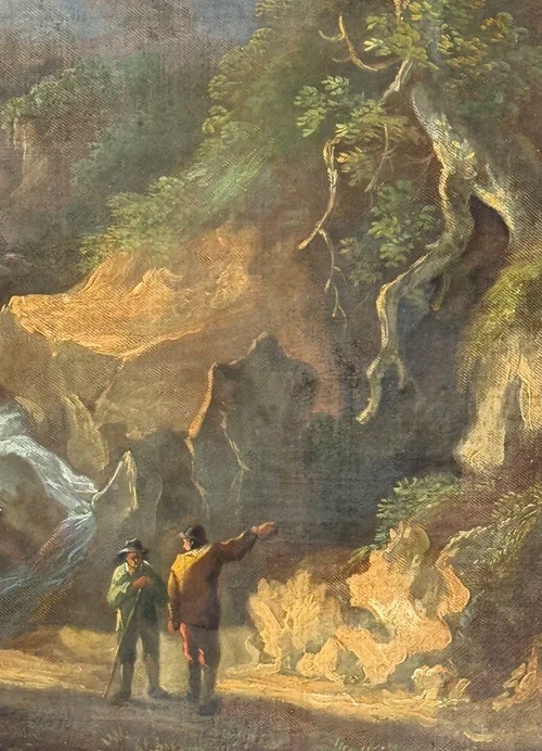 BENJAMIN BARKER DE BATH (1776 - 1838) - UN PAYSAGE MONTAGNEUX AVEC DES FIGURINES.-photo-1