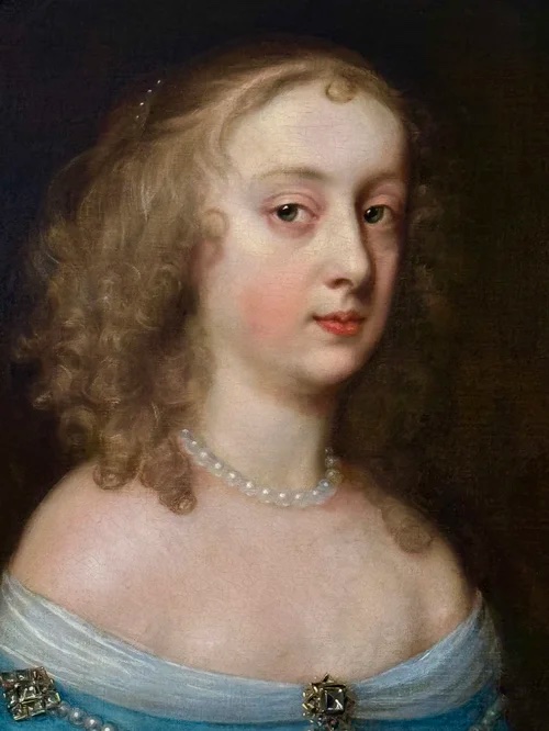 Circle Of Sir Peter Lely (1618-1680) - Portrait Of A Beauty In A Blue Silk Dress C.1665.-photo-2