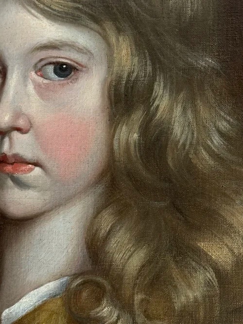 ÉCOLE ANGLAISE DU XVIIE SIÈCLE - UN GARÇON AVEC DES DRAPÉS JAUNES-photo-5