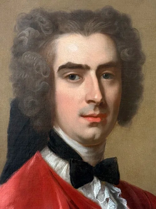 Circle Of Jean-baptiste  Van Loo (1684-1745) - Portrait Of A Gentleman In A Red Jacket-photo-3