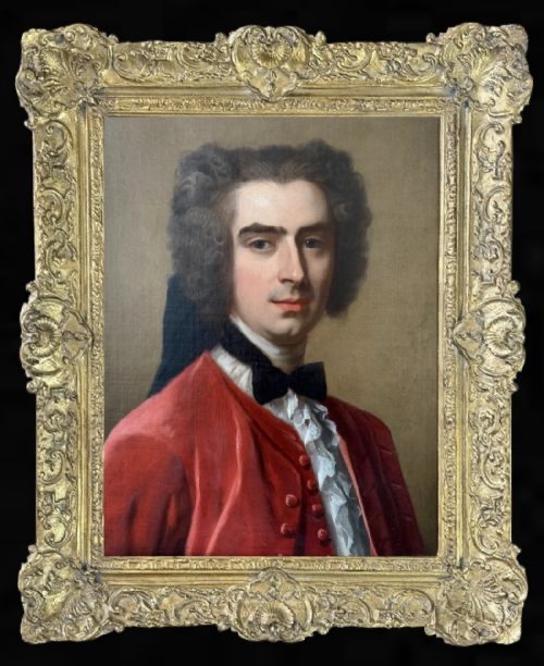 Circle Of Jean-baptiste  Van Loo (1684-1745) - Portrait Of A Gentleman In A Red Jacket