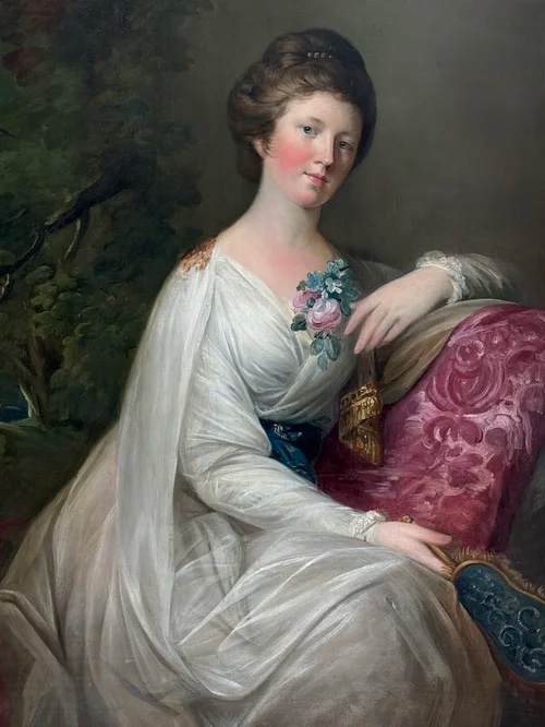 GEORGE WILLISON (1741-1797) - PORTRAIT D'HENRIETTA FORDYCE (NEE CUMMING).-photo-1