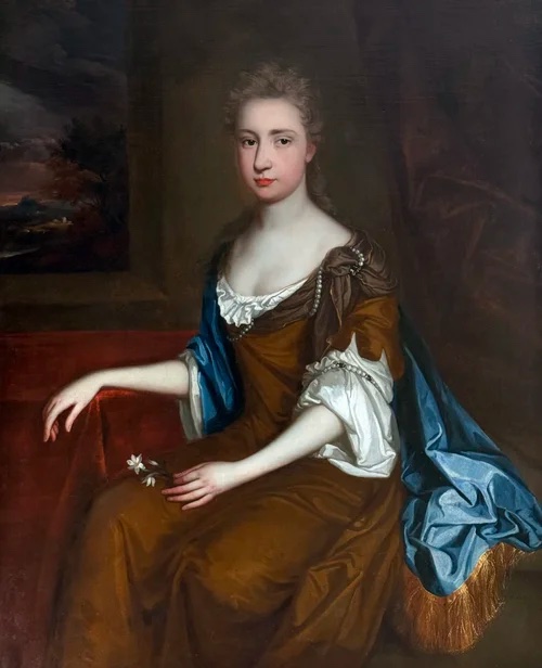 GERARD LANSCROON (1655-1737) – PORTRAIT D'UNE DAME DE LA FAMILLE MARKHAM.-photo-2