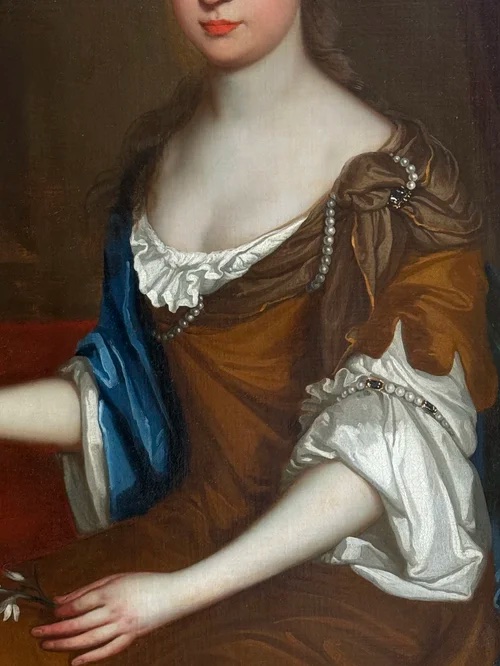 GERARD LANSCROON (1655-1737) – PORTRAIT D'UNE DAME DE LA FAMILLE MARKHAM.-photo-4