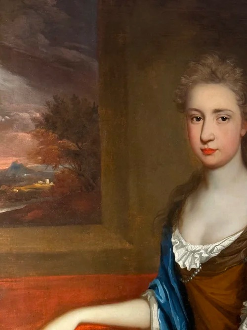 GERARD LANSCROON (1655-1737) – PORTRAIT D'UNE DAME DE LA FAMILLE MARKHAM.-photo-2
