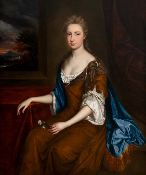 GERARD LANSCROON (1655-1737) – PORTRAIT D'UNE DAME DE LA FAMILLE MARKHAM.-photo-4