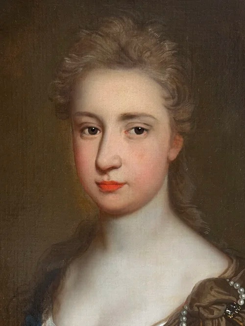 GERARD LANSCROON (1655-1737) – PORTRAIT D'UNE DAME DE LA FAMILLE MARKHAM.-photo-6