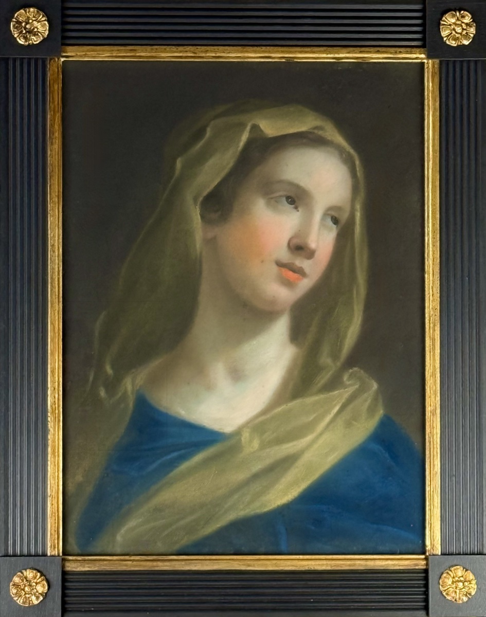 CERCLE  DEBENEDETTO LUTI – PASTEL DU XVIIIe SIÈCLE REPRÉSENTANT LA VIERGE.