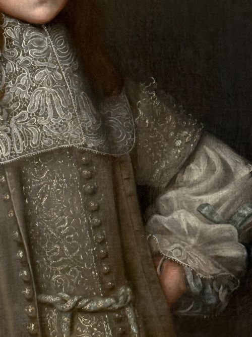 John Michael Wright (1617–1694) – Portrait Of A Young Gentleman In An Elaborate Costume.-photo-1
