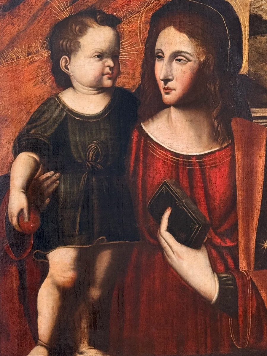 Italian Renaissance School - “the Virgin And Child” / Circle Of Bernardino Luini.-photo-3