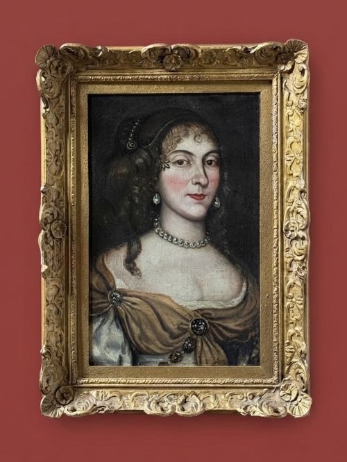 Portrait Of A Lady, Oil On Canvas, 17th-century English School-photo-1