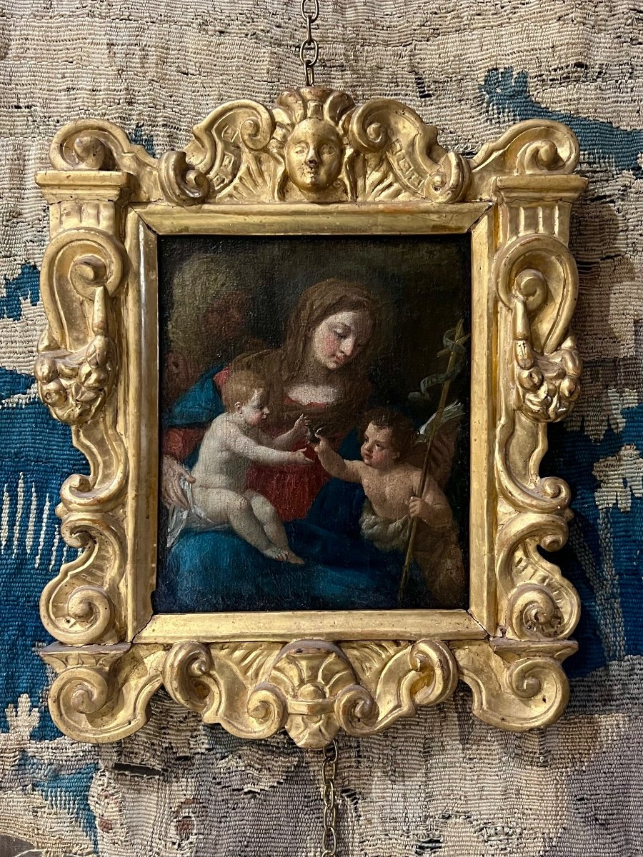 Huile De Devotion Italienne Du XVIIe Siecle - Suivant De Sassoferrato (1609-1685)-photo-3