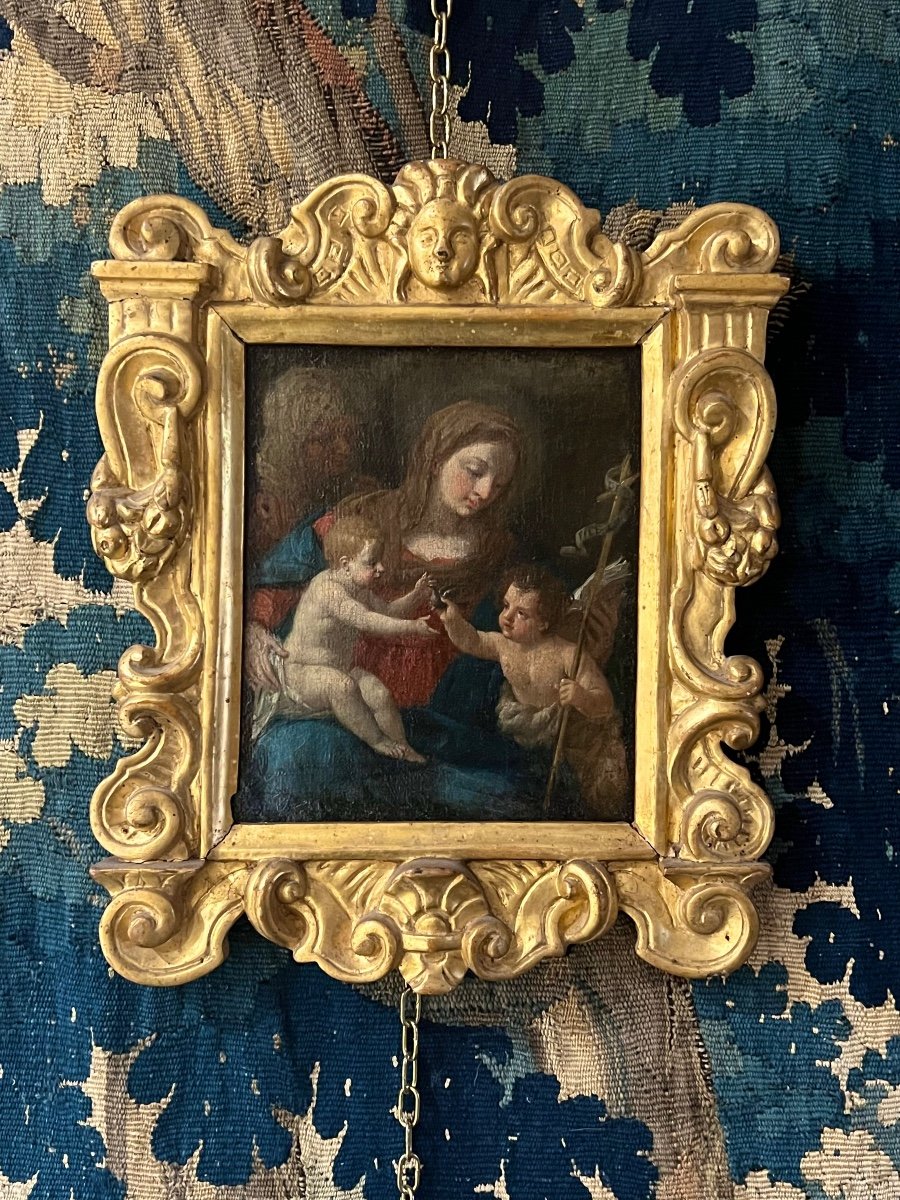 Huile De Devotion Italienne Du XVIIe Siecle - Suivant De Sassoferrato (1609-1685)-photo-1