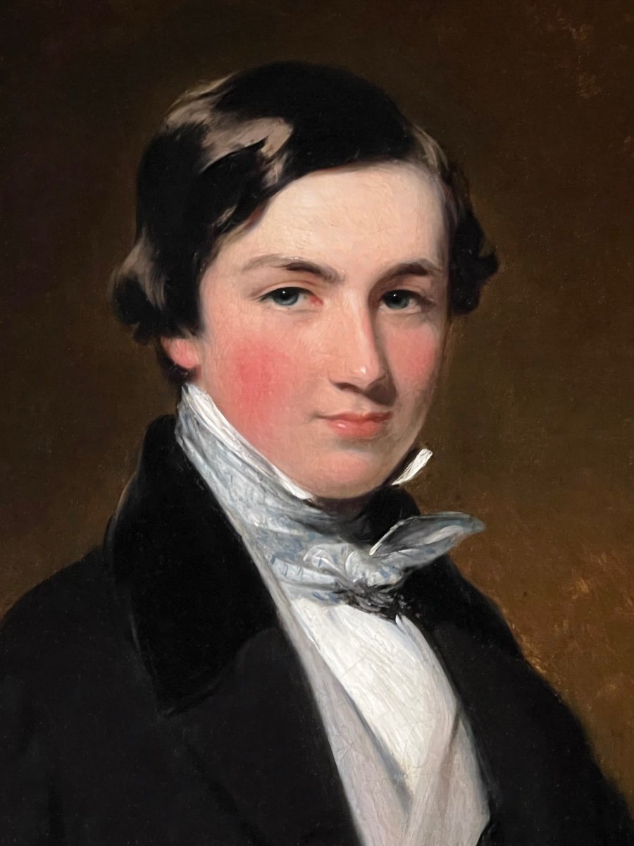 Portrait d'Un Jeune Homme Du 19ème Siècle - Par James Godsell Middleton (1805-1874)-photo-1