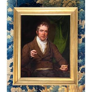 Huile Sur Toile Portrait De Joseph Chesborough Dyer Par Joseph Allen (1769 - 1839)