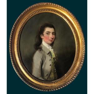 18th Century Oil Portrait Of A Young Man Attributed To Thomas Hickey