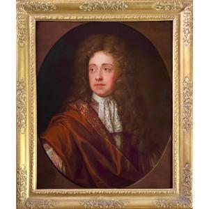 Huile Sur Toile Portrait De Charles Talbot, Duc Et 12ème Comte De Shrewsbury 