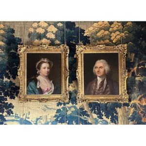 A Pair Of 18th Century Portraits Of A Lady And A Gentleman