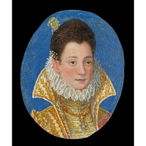 Oil On Copper From The 16th Century Portrait Of A Noble Woman By Lavinia Fontana (1552 -1614)